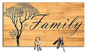 Studio Shubham Wooden Family Key Holder(23.4cmx12.8cmx3cm) : Amazon.in ...