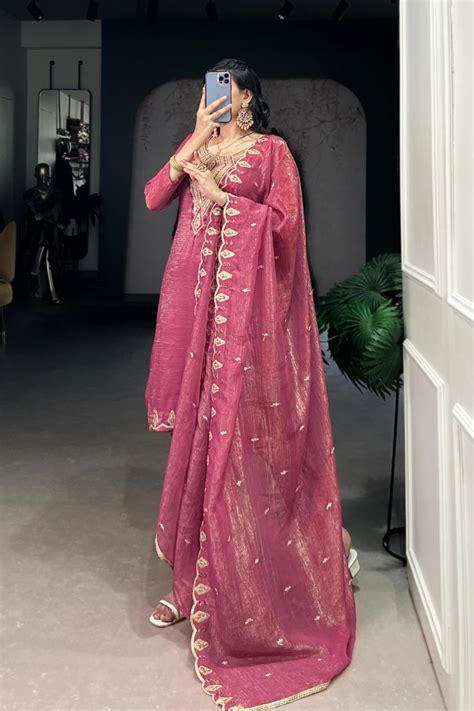 Elegant Silver Glory Embroidered Suit Set For Women – TULIP DESIGNER