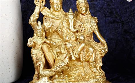 Buy RUGDOLL Brass Lord Shiva Parvati Kartikeya and Ganesha Murti Shiv ...