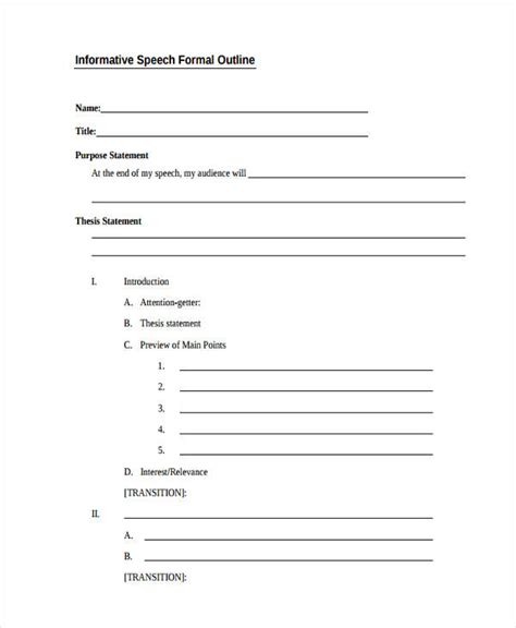 Image result for Formal Outline Example