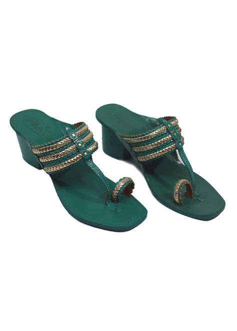 Get Contrast Braided Detail Solid Kolhapuri Block Heels at ₹ 1461 | LBB ...