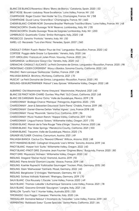 Menu at Restaurant Progress, Phoenix