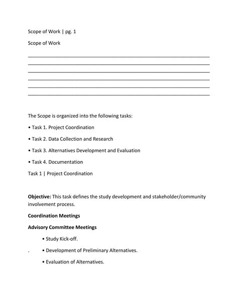 Image result for Scope of Work Example.pdf