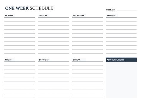 One Week Schedule Template - Google Docs | Word - Highfile