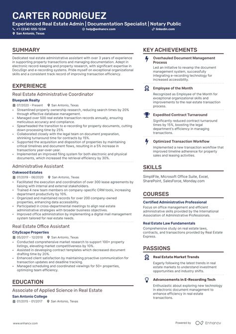 10 Real Estate Administrative Assistant Resume Examples & Guide for 2026