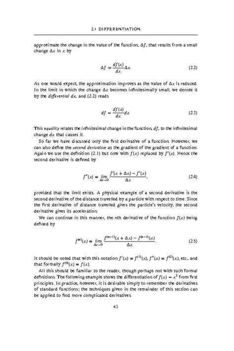 Physics Engineering - 2 DIFFERENTIATION approximate the change in the ...