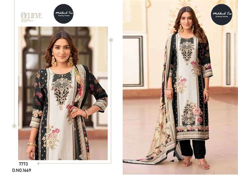MEHBOOB TEX DESIGN NO - 1669 PURE VISCOSE MUSLIN DIGITAL PRINT AARI ...