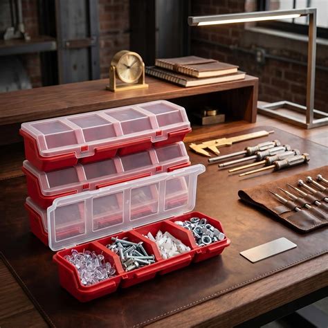 Hushee 4 Pcs Screw Organizer Box With Lid 4 Compartments | Desertcart INDIA