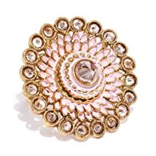 ZAVERI PEARLS Combo of 2 Gold Tone Dual Adjustable Finger Ring For ...