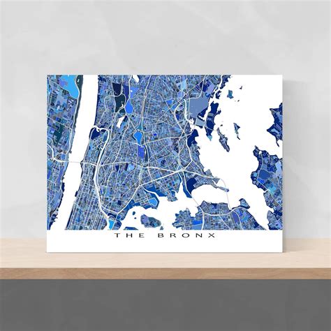 Maps As Art Bronx Map Wall Art Print 8x10, Bronx Map Poster India | Ubuy