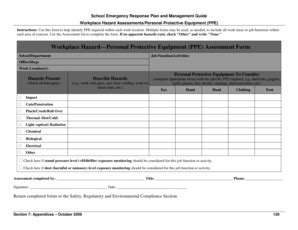 Fillable Online ohr dc Workplace Hazard AssessmentsPersonal Protective ...