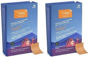 Dr. Thins Nokof Cough and Sore throat Relief, 30 Oral Strips x Pack of ...
