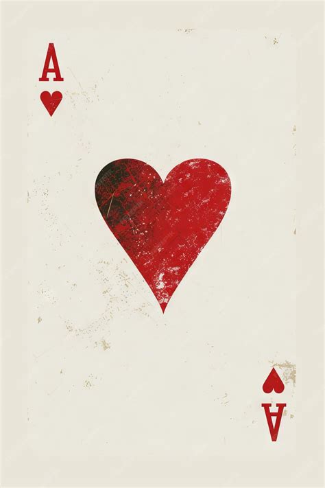 Premium Photo | A classic Ace of Hearts playing card with a textured ...