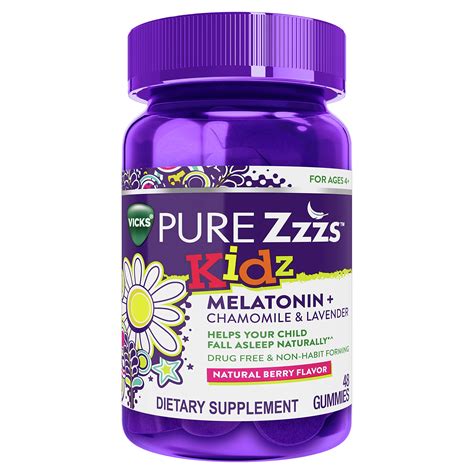 Buy VICKS PURE Zzzs Kidz, Melatonin Aid Gummies for Kids and Children ...