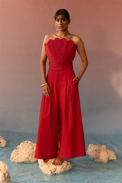 Clam wired top and wide leg pants Co-ord Set – Western Era