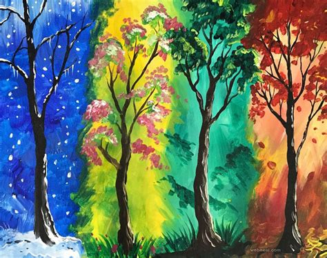 tree paintings, tree wall painting , abstract tree painting , pine tree ...
