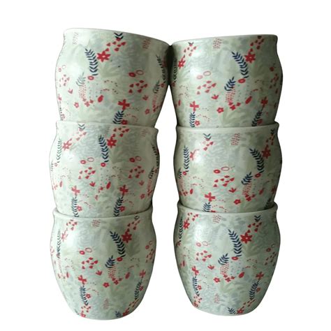 Buy Craftghar Ceramic kulhad Set of 6 Cups Handmade kullad Tea Set ...