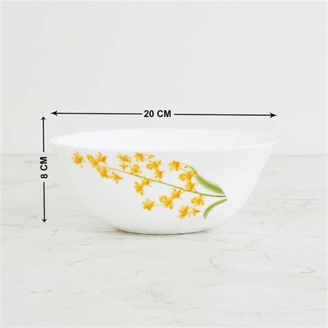 Buy SOLITAIRE Yellow Grace Floral Print Serving Bowl from Solitaire at ...