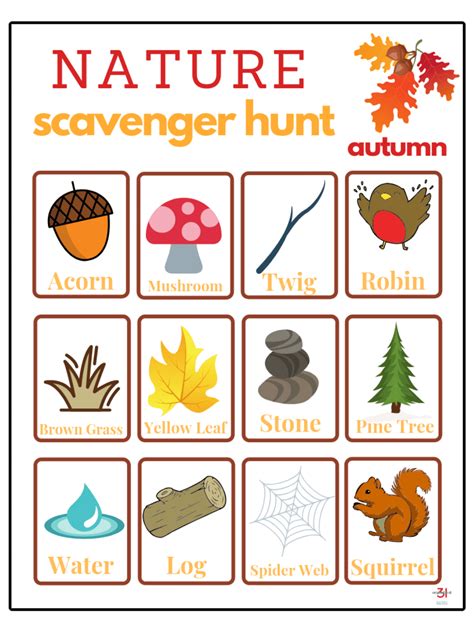 Fall Nature Scavenger Hunt Fall Nature Scavenger Hunt