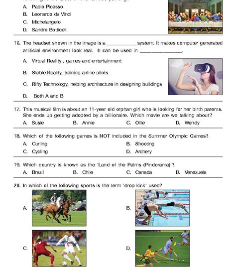 GK Olympiad for Class 7 - Sample question paper 04 | Olympiad tester