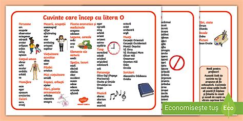 Litera O – Cuvinte utile (teacher made) - Twinkl