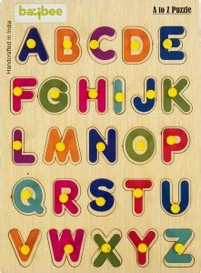 baybee Alphabet A-Z Wooden Puzzle with Knob Learning Toys for Kids Boys ...