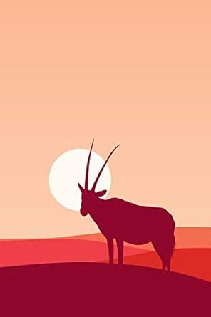 Buy Blank Ruled Composition Notebook: Gemsbok Antelope Flat Design ...