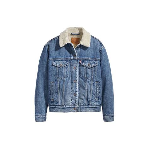 Levis Шерпа Воротник Джинсовая Куртка Женская Куртка Синяя 36137-0005 ...