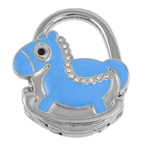 Alcoa PrimeFoldable Blue Wooden Horse Design Handbag Hook Purse Hanger ...