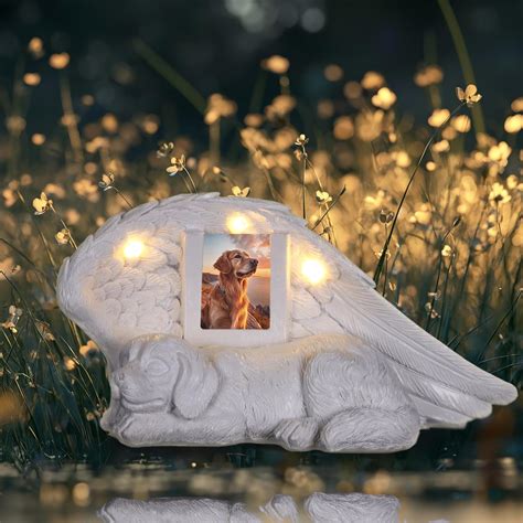 The7boX Pet Memorial Stone with LED Solar Light Dog Grave Memorial ...