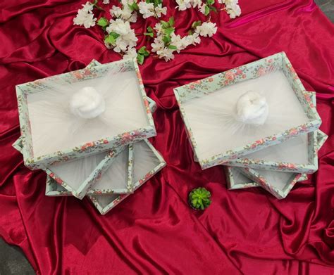 4 Pcs Multipurpose Decorative Folding Paper Box Net Rectangle Cardboar ...