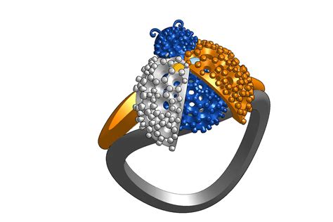 Wings opening and closing mechanism ring CAD file 3DM file – JewelryCrafto