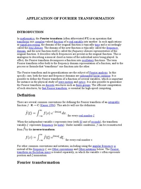 Fourier Transform Applications 的图像结果