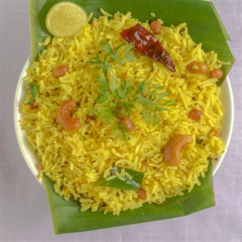 Lemon Rice, How to make lemon rice, easy lemon rice - Kali Mirch - by Smita