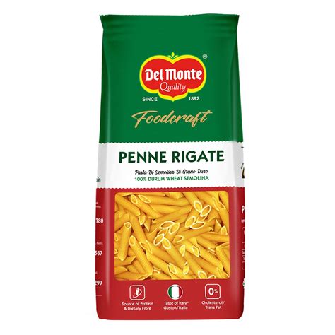 Del Monte FoodCraft Penne Pasta,100% Durum Wheat Semolina,1kg,wheat ...
