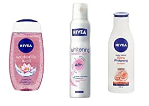 Buy NIVEA WATERLILY & OIL SHOWER GEL 250ML + NIVEA WHITENING SMOOTH ...