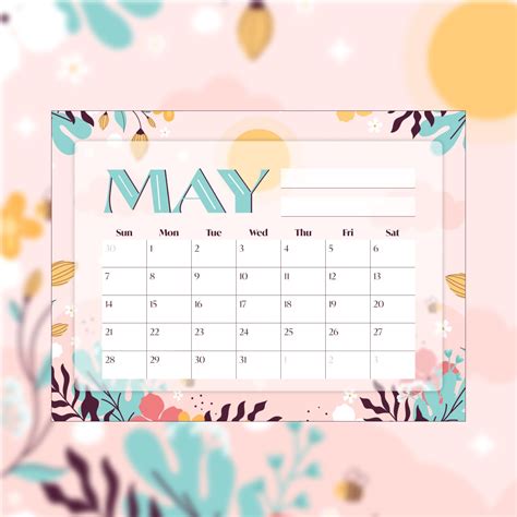 Free Blank May Calendar – MasterBundles
