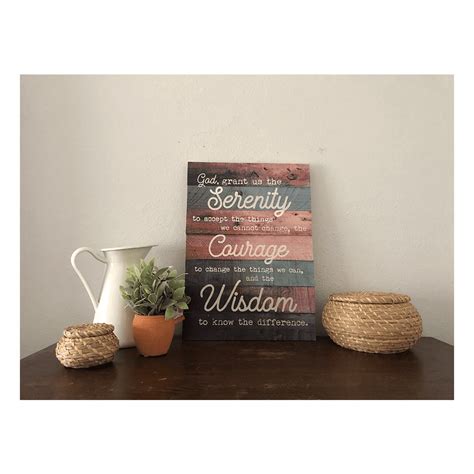 Buy OllieWest Real Wood Serenity Prayer Sign, Farmhouse Wall Decor ...