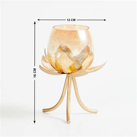 Buy Corsica Fest Metal Lotus T-Light Holder from Corsica by Home Centre ...