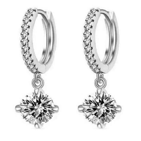 Buy Fabula Silver Plated Zirconia Ring Drop Earrings Online
