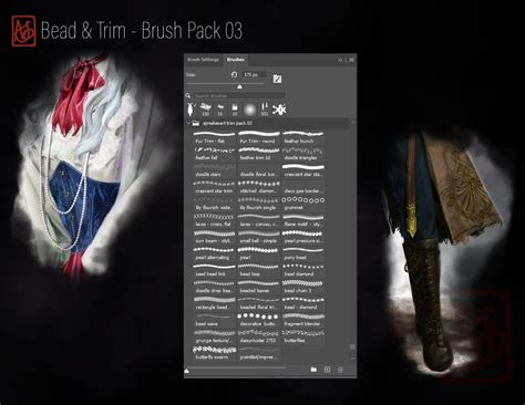 Brush Pack, Photoshop, Embroidery Beading, Trim, Texture, Costume ...