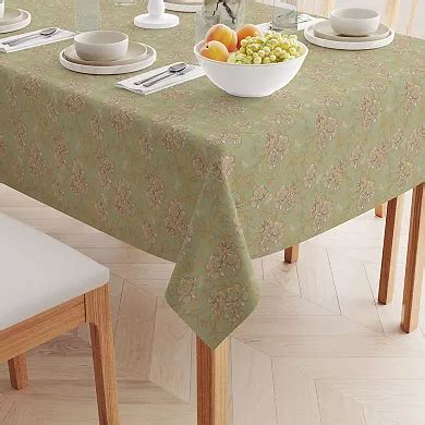 Square Tablecloth, 100% Cotton, 52x52", Floral 136