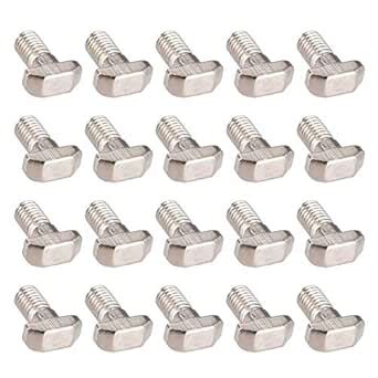 uxcell M8 Thread 16mm T-Slot Drop-in Stud Sliding Screw Bolt Carbon ...