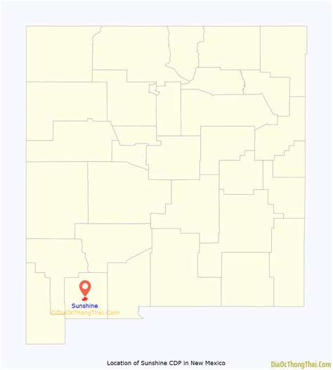 Map of Sunshine CDP, New Mexico - Thong Thai Real