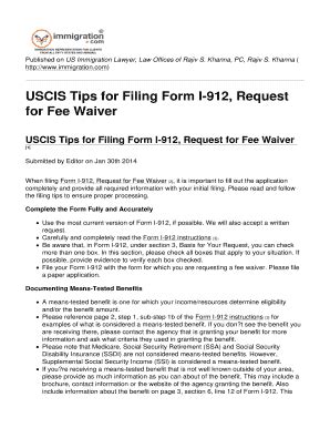 Image result for Filing Form I-912