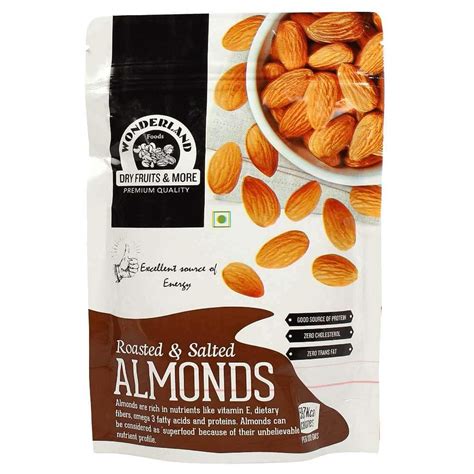Wonderland Foods - Roasted Salted Almond (Badam) 100g Pouch : Amazon.in ...