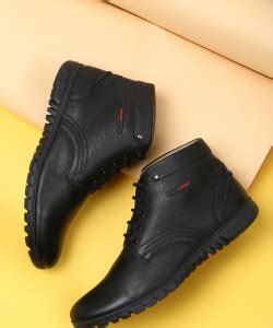 RED CHIEF Genuine Leather Casual Boots for Men Black RC3508 001 High ...
