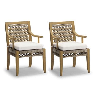 Laguna Dining Arm Chairs with Cushions, Set of Two | Frontgate
