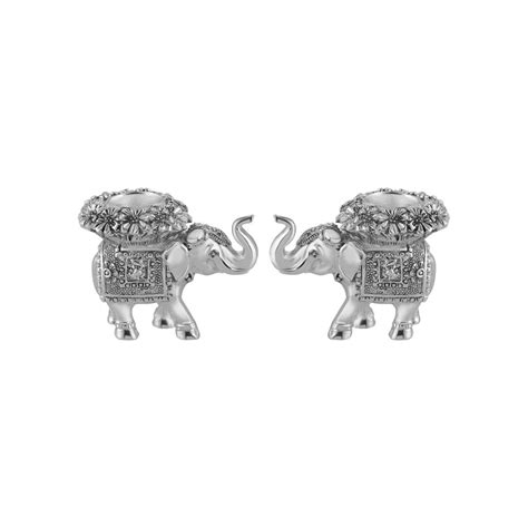 Set of 2 Elephant Candle Holder