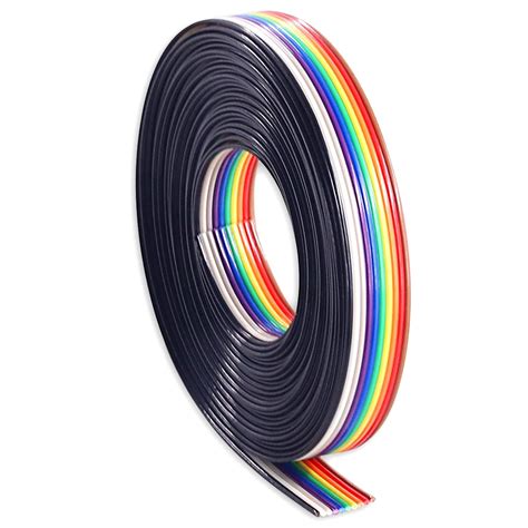 Hilitchi 16ft/5m 10 Wire Rainbow Color Flat Ribbon IDC Wire Cable - Buy ...